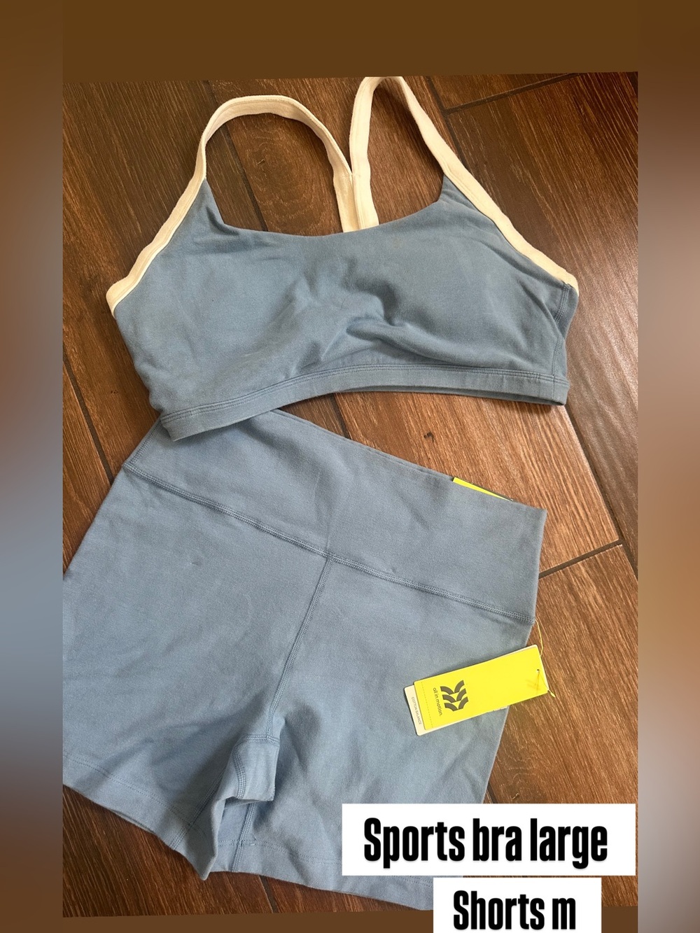 Blue Activewear Set - Sports Bra large and High-Waist Shorts size m